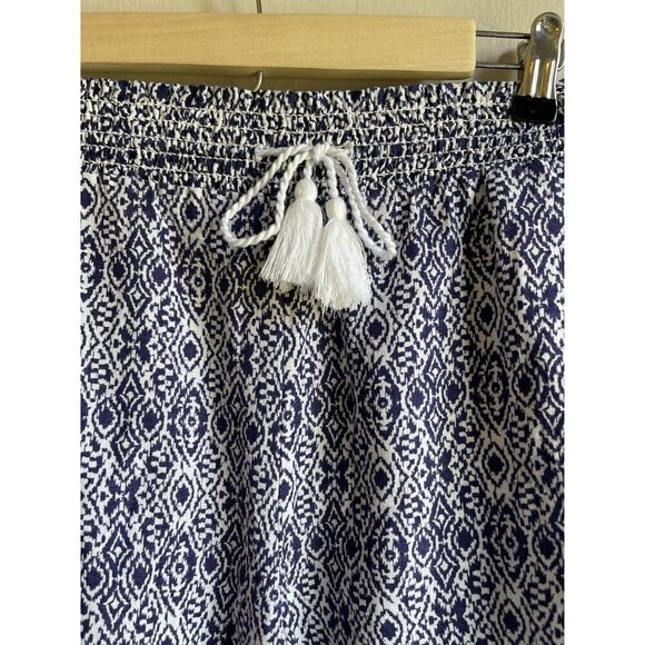 Briggs Blue White Ikat Linen Rayon Blend Drawstring Shorts Size XL - Picture 10 of 10